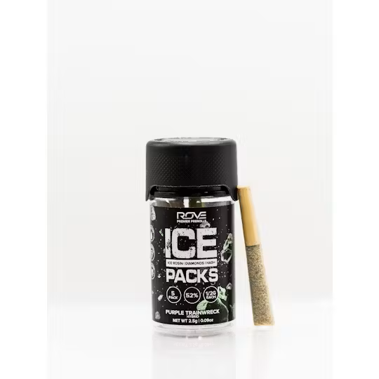 5 PACK HASH INFUSED PRE-ROLLS - PURPLE TRAINWRECK - 2.5 g